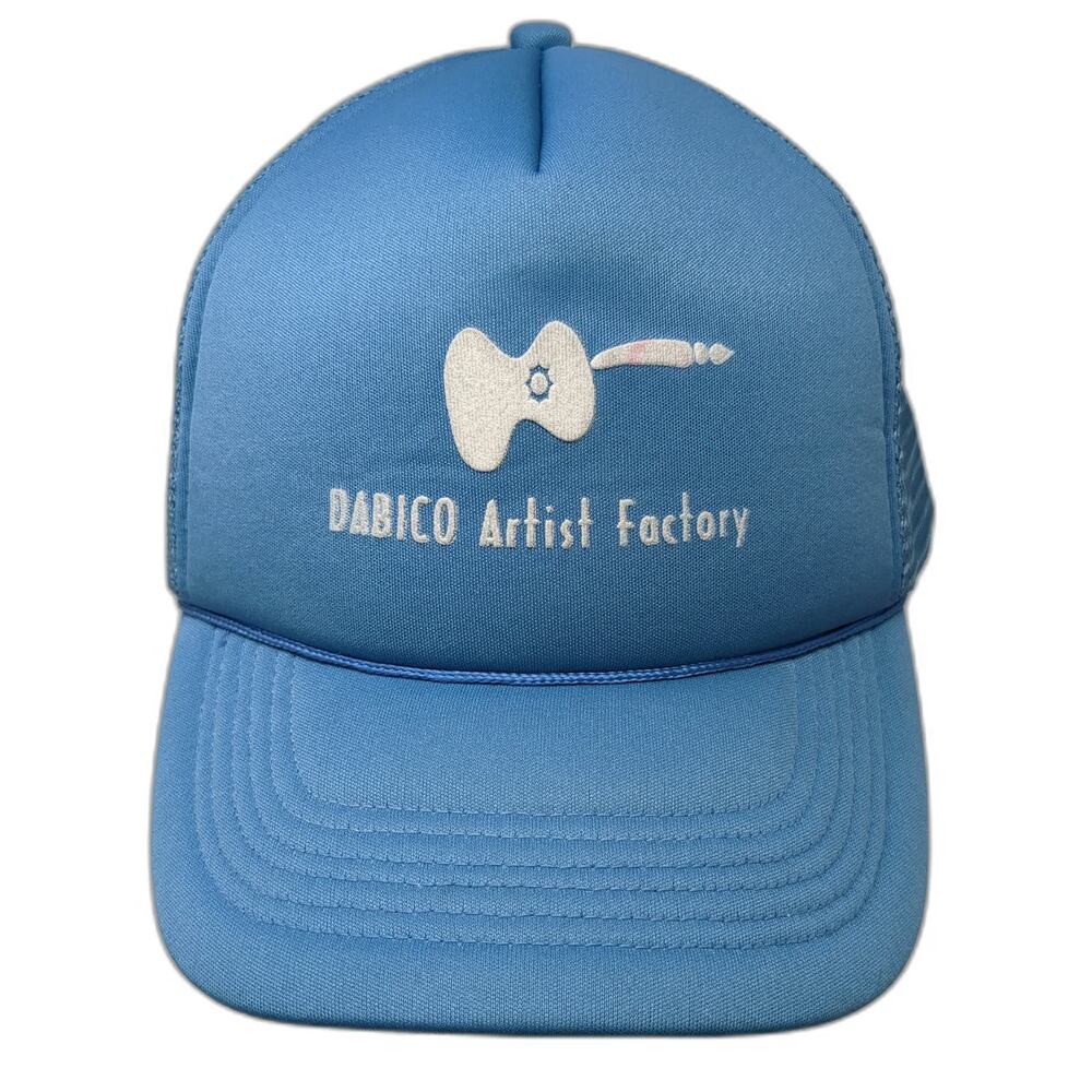 Dabico Artist Factory Trucker Hat Blue One Size Mesh Back Snapback Guitar Logo